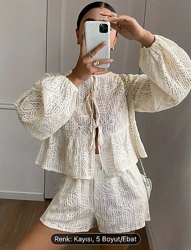 m Beden Şık Kadınlar için Vintage Dantel Delikli Crochet Üst, Fener Koll