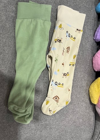 HelloBaby Pastel Yesil Krem Desenli Bebek Tayt Seti
