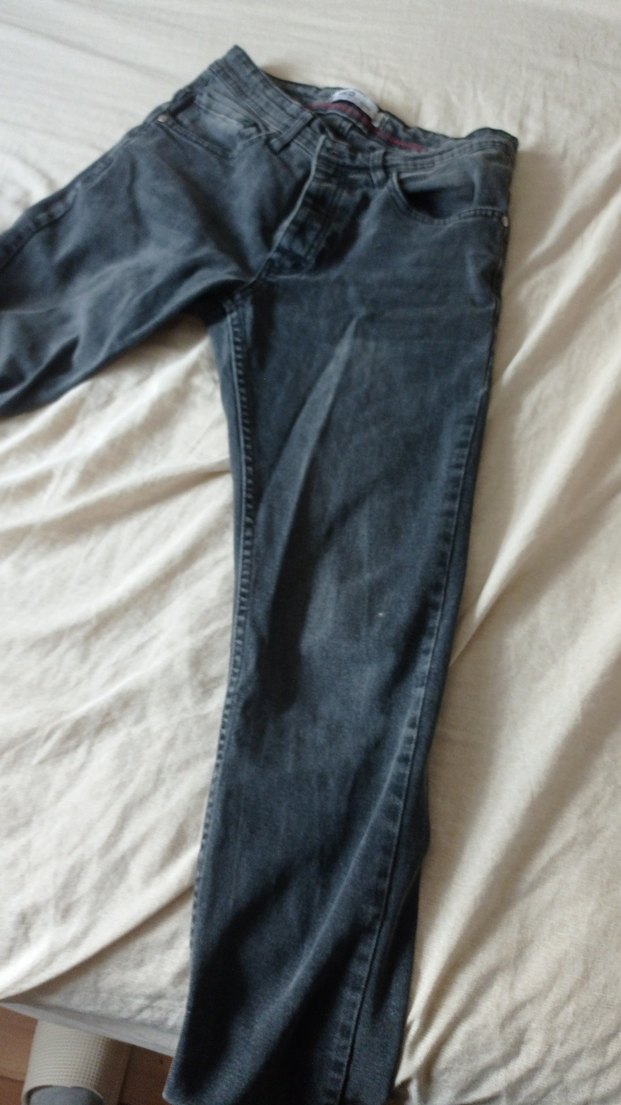 Gri Düğmeli Midi Jean Pantolon - Görsel 2