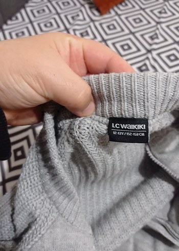 Gri Örgü Kadın Hırka, Balıkçı Yaka, Günlük - Görsel 3