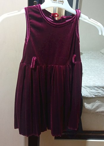 kadife pileli elbise - Görsel 2