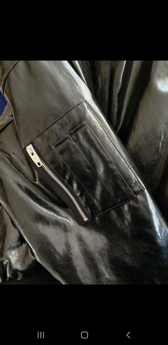 Siyah Deri erkek Ceket Midi Boy Fermuarlı - Görsel 3