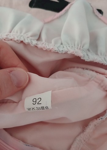 18-24 Ay Beden pembe Renk Kelebek Desenli Pembe Kız Elbise