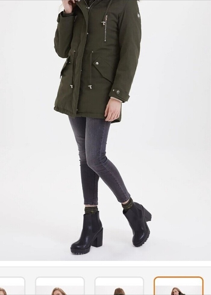 Kalın parka mont - Görsel 4