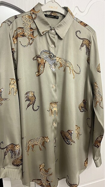 Zara Saten leoparlı gömlek