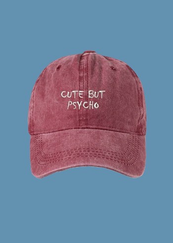 Bordo Nakışlı Minimalist Kadın Şapka
