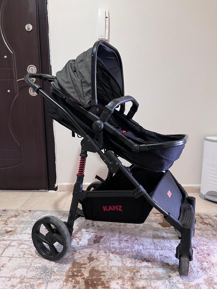KANZ Gri Siyah Bebek Arabası - Görsel 4