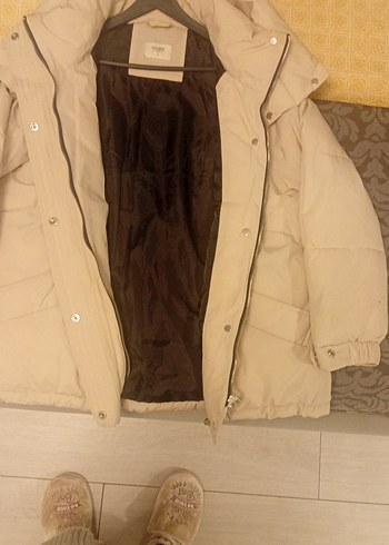 Colins Bej Düğmeli Kadın Kışlık Mont - Görsel 2