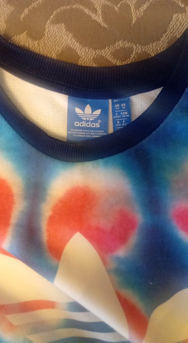 Kadın Mavi Batik Desenli Adidas Sweatshirt - Görsel 3