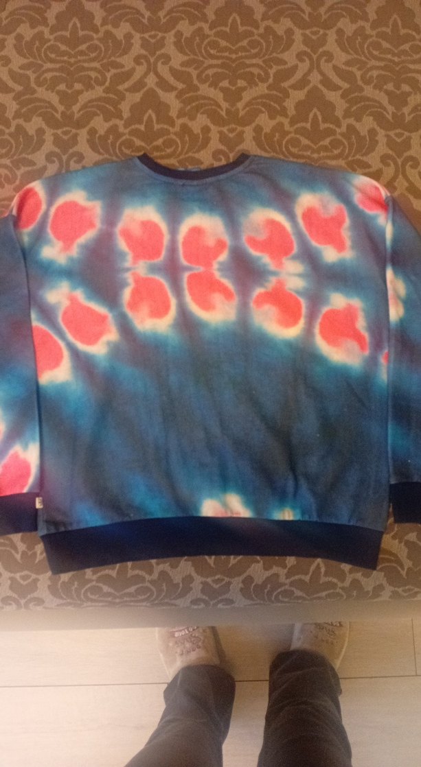 Kadın Mavi Batik Desenli Adidas Sweatshirt - Görsel 2