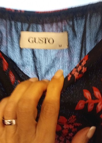 Kırmızı Desenli Bohem Uzun Elbise - Görsel 3