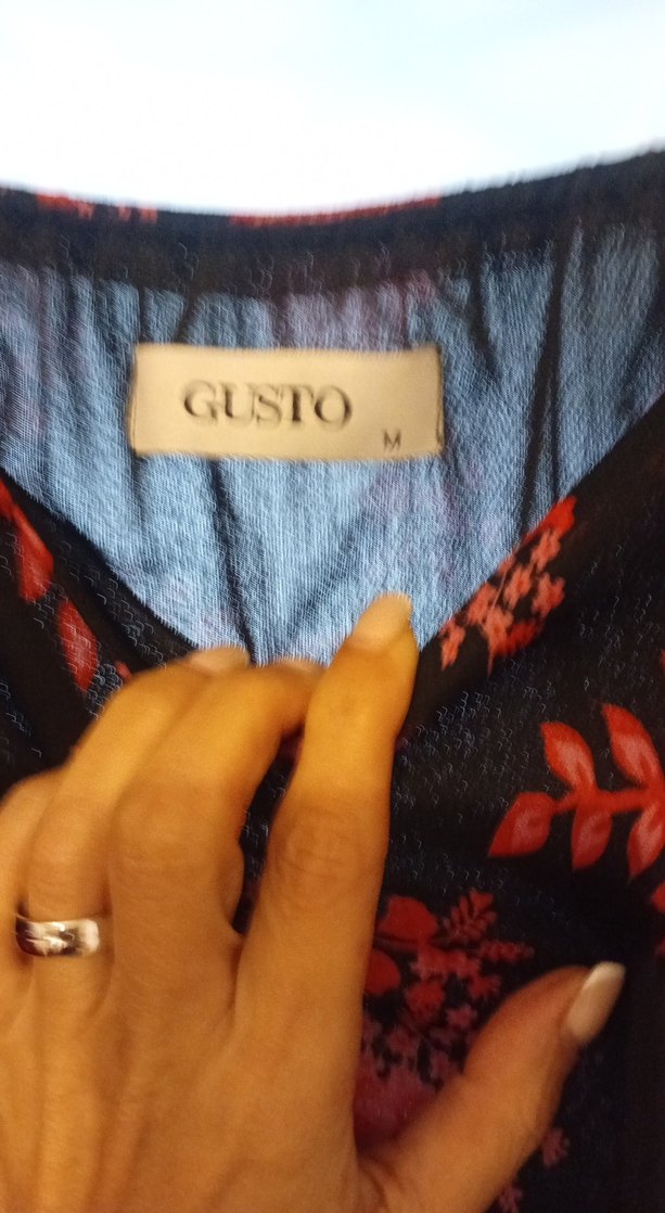 Kırmızı Desenli Bohem Uzun Elbise - Görsel 3