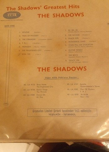 The Shadows Greatest Hits Vinil Albüm - Görsel 2