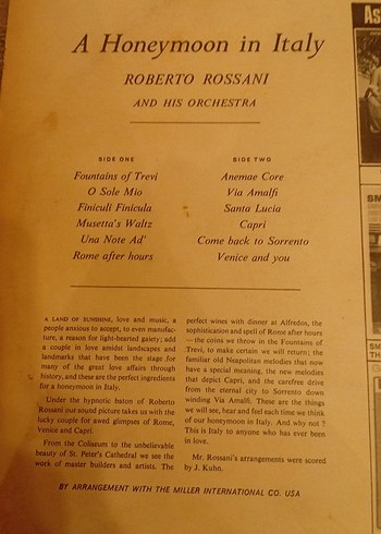 Honeymoon in Italy - Roberto Rossani ve Orkestrası - Görsel 3