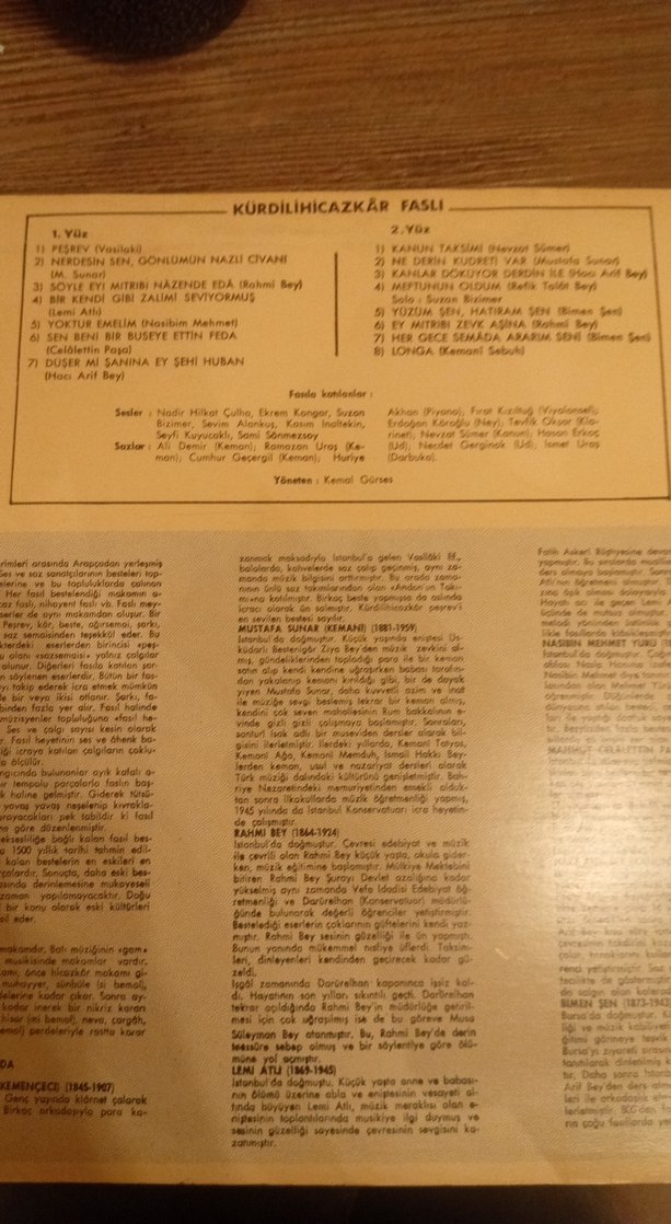 Kürdilihicazkâr Faslı - Kemal Gürrez Yönetmenliğinde LP - Görsel 3