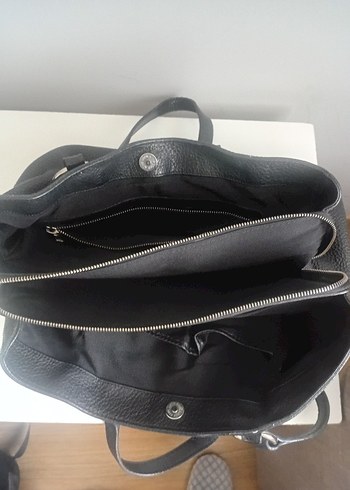  Beden Beymen Siyah Deri Tokalı Kadın Laptop Çanta