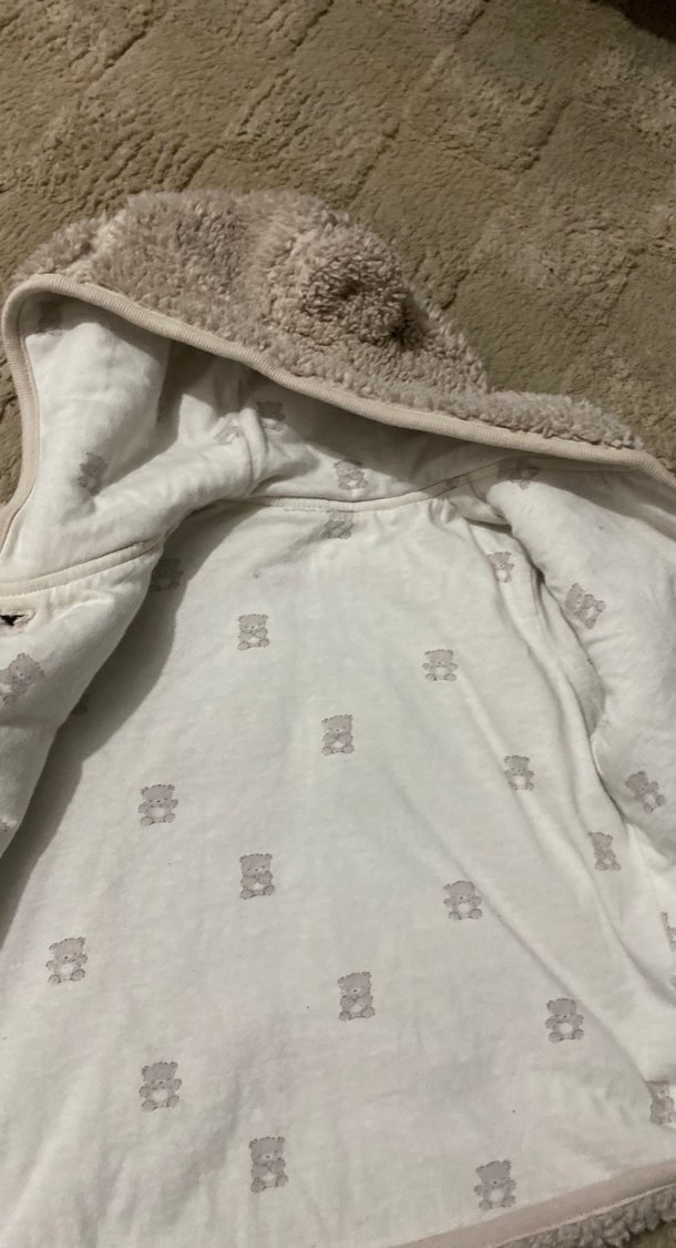 Kapüşonlu Gri Erkek Çocuk Kürklü Mont - Görsel 2