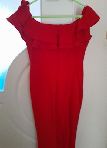 Diğer Kırmızı yırtmaçlı uzun elbise 