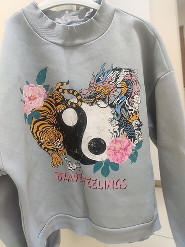 s Beden mavi Renk Koton Sweatshirt