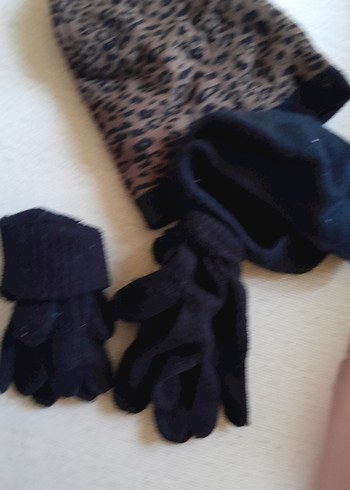 Kız Çocuk Siyah Kürklü Street Style Eldiven - Görsel 2