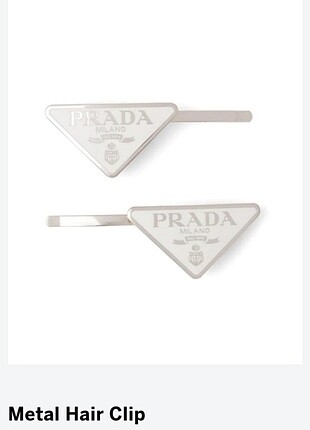 Prada Beyaz ve Metal 2'li Saç Tokası