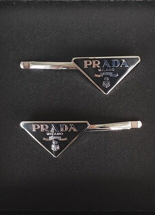 Prada Prada Siyah ve Metal 2'li Saç Tokası