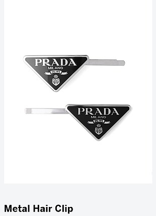 Prada Siyah ve Metal 2'li Saç Tokası