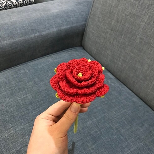  Beden Örgü gül solmayan gül