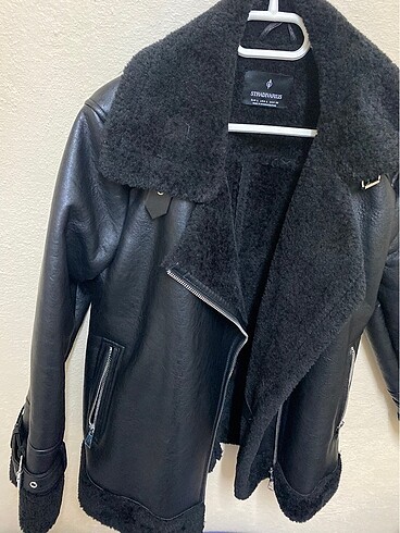 l Beden siyah Renk Stradivarius Biker ceket