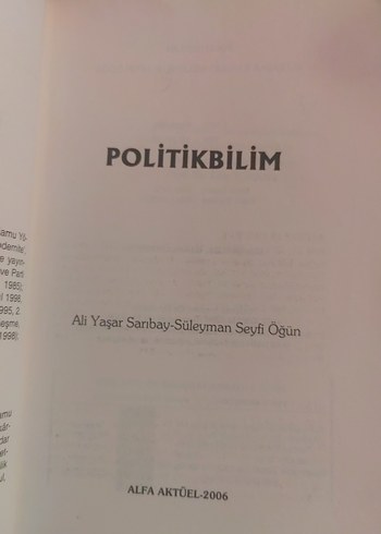 Politikbilim - Ali Yaşar Sarıbay & Süleyman Seyfi Öğün - Görsel 3