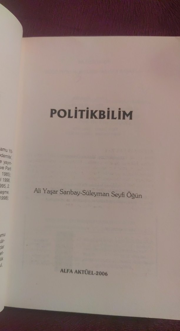 Politikbilim - Ali Yaşar Sarıbay & Süleyman Seyfi Öğün - Görsel 3
