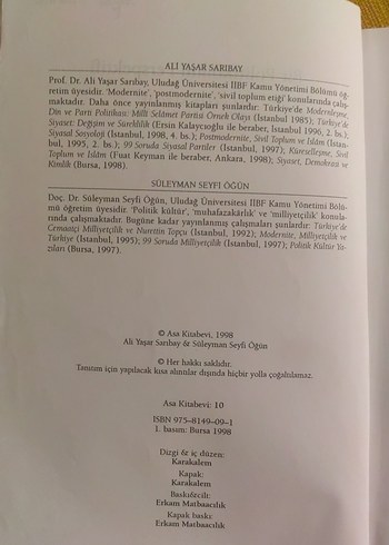 Bir Politikbilim Perspektifi - Ali Yaşar Sarıbay - Görsel 2