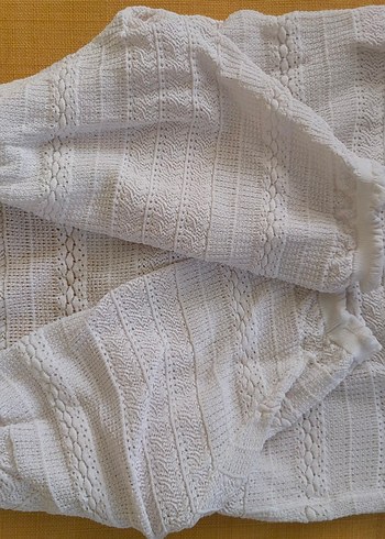 Beyaz Örgü Bohem Kadın Kazak - Görsel 4