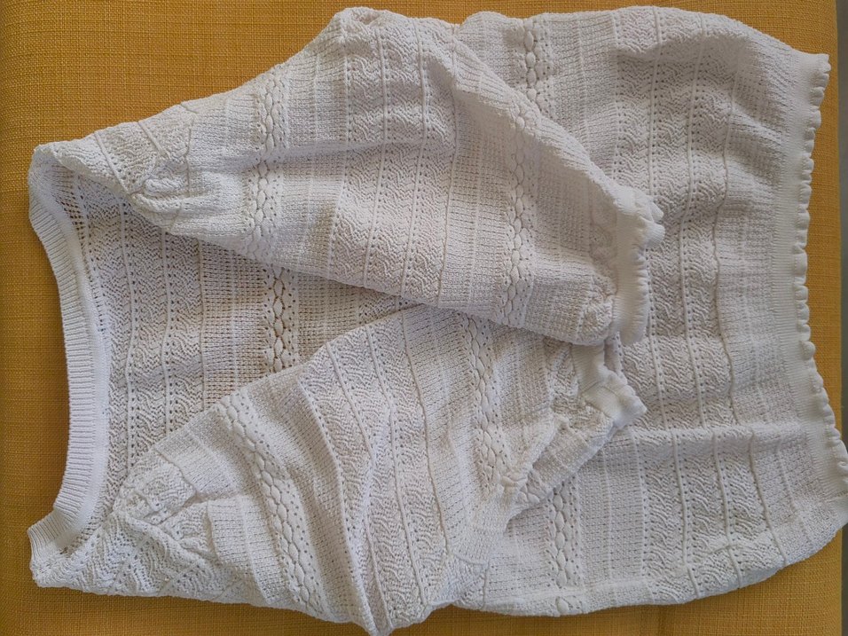 Beyaz Örgü Bohem Kadın Kazak - Görsel 4