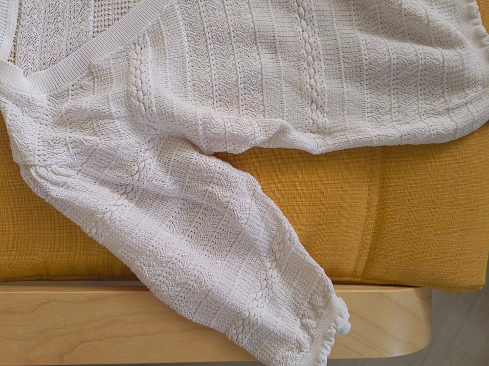 Beyaz Örgü Bohem Kadın Kazak - Görsel 2