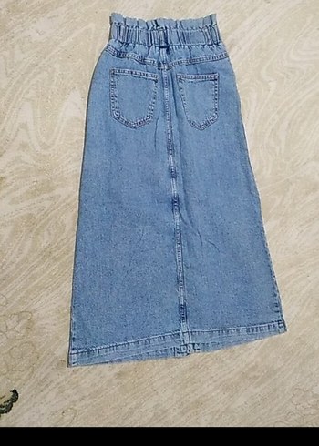 Düğmeli Mavi Uzun kotEtek - Görsel 2