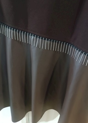 Kahverengi Deri Goth Midi Takım - Görsel 4