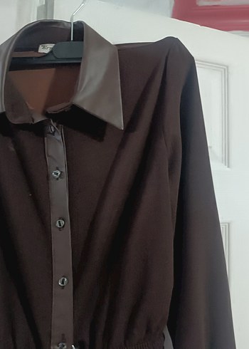 Kahverengi Deri Goth Midi Takım - Görsel 3