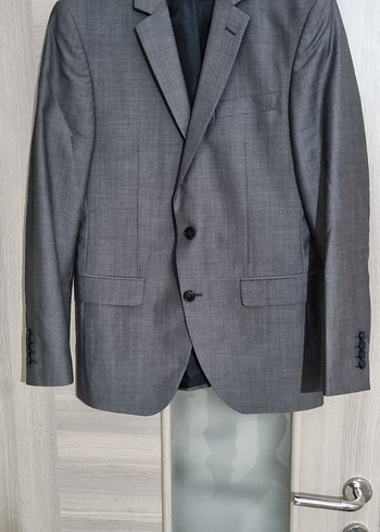Gri Erkek Takım Elbise Ceket Notch Yaka - Görsel 5
