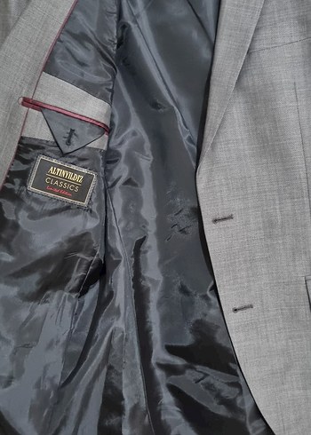 Gri Erkek Takım Elbise Ceket Notch Yaka - Görsel 6