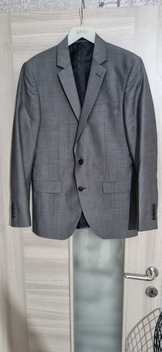 Gri Erkek Takım Elbise Ceket Notch Yaka - Görsel 5
