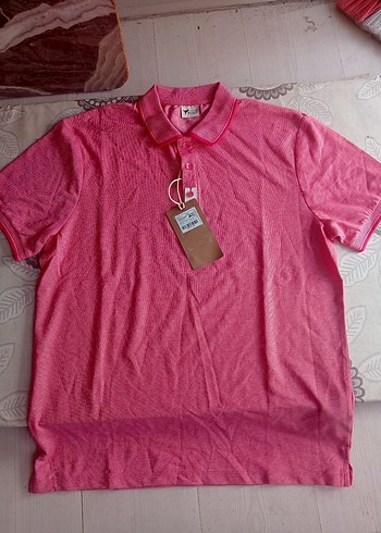 Pembe Pamuklu Erkek Polo Yaka Tişört - Görsel 3