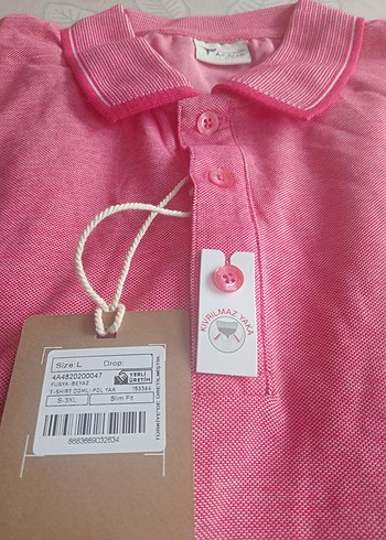 Pembe Pamuklu Erkek Polo Yaka Tişört - Görsel 2