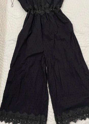 Zara Siyah V Yaka Uzun Kadın Tulum
