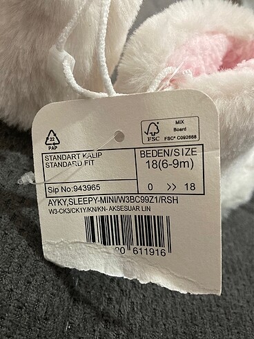 6-9 ay kız bebek panduf yeni etiketli - Görsel 6