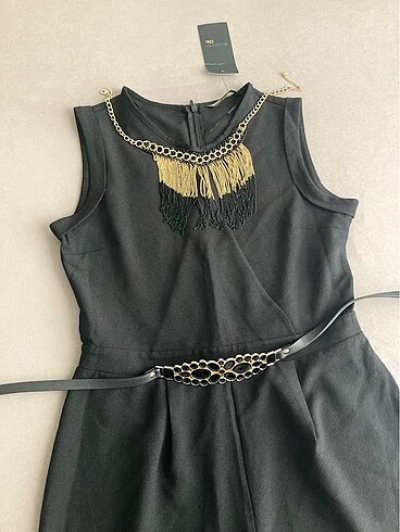 Kadın siyah tulum salopet ve aksesuarlar - Görsel 2