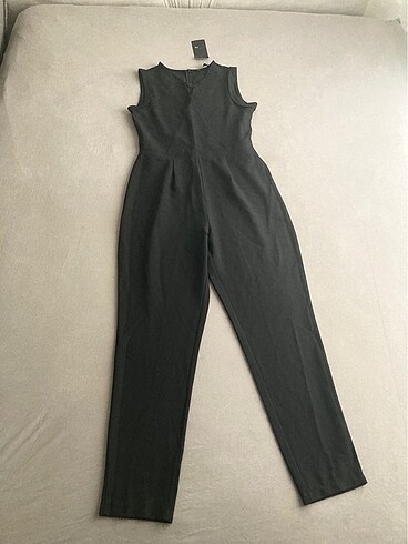 Kadın siyah tulum salopet ve aksesuarlar - Görsel 4