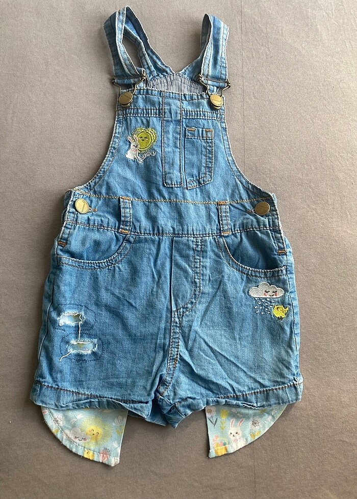 18-24 ay kız çocuk şort tulumu - Görsel 2