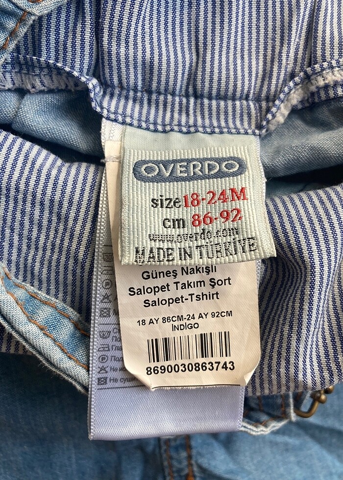 18-24 ay kız çocuk şort tulumu - Görsel 3