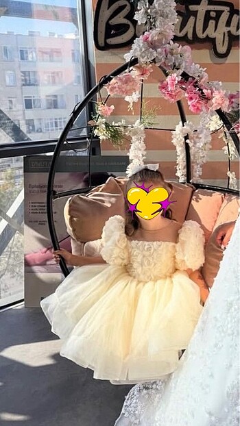 5 Yaş Beden ten rengi Renk Kız çocuk abiye elbise 5-6 yaş